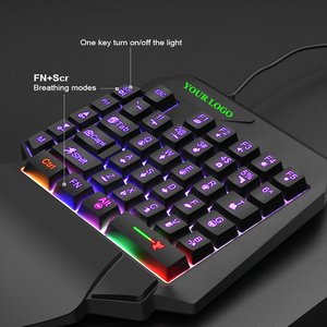Teclado de una sola mano para videojuegos, miniteclado ergonómico retroiluminado RGB, 40 teclas, portátil, para PC - Product Image 4