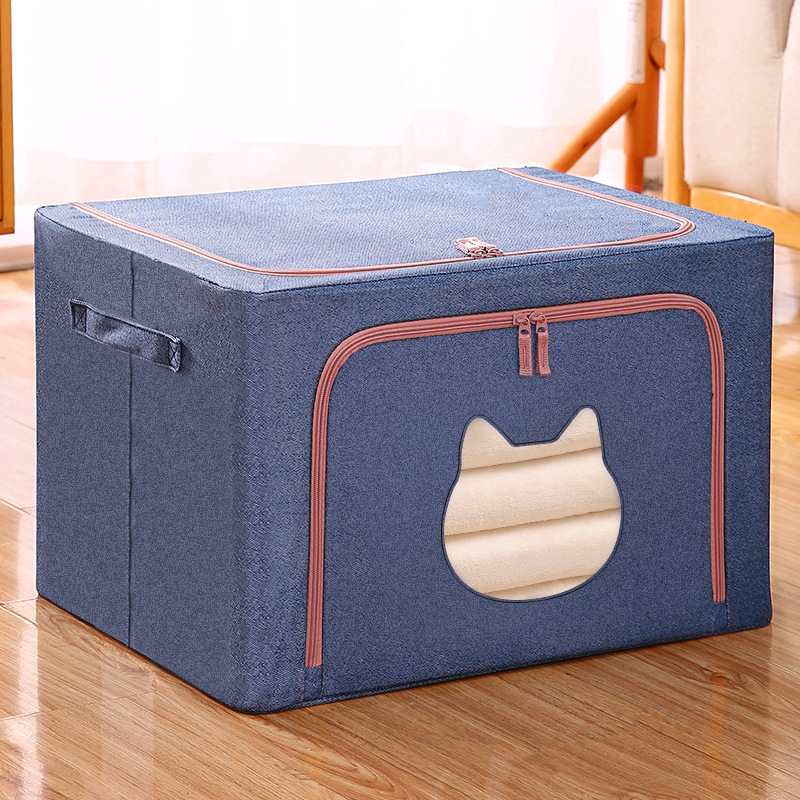 Navy blue cotton and linen cat head