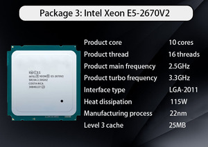 Xeon E5-2670 V2 CPU 2.5GHz 25M 10コア16スレッドLGA2011CPUプロセッサ - Product Image 2