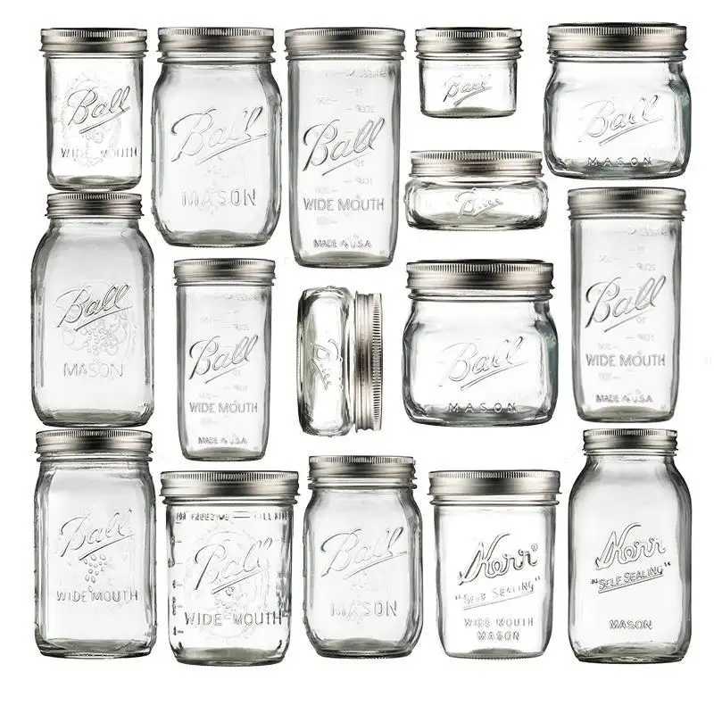 Factory Hot Sale Wholesale 16oz Kitchen Food Storage Glass Bottles Mason Honey Jar with Airtight Lids Household Use Use
