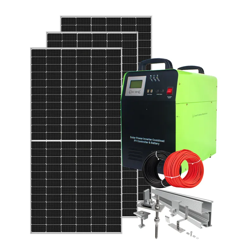 portable systeme solaire,solar power 220 volt system(1000W solar panel with led light&control box&battery)