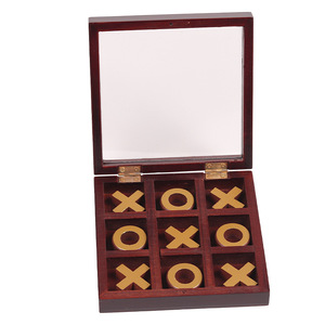 Toptan Tic-Tac-Toe satranç kapaklı tasarım kurulu oyunu yüksek kalite ahşap XO satranç - Product Image 5
