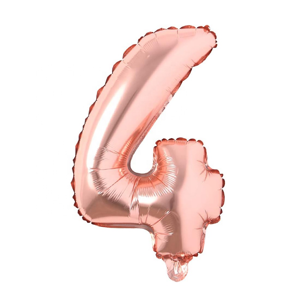 4 ballons or rose