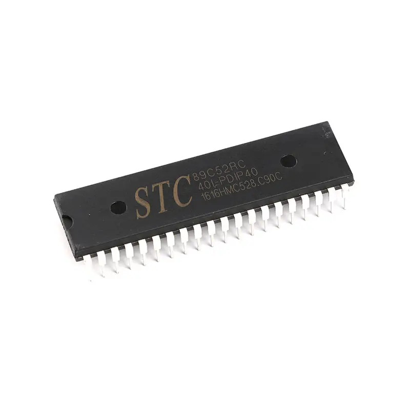 Original authentic in-line STC89C52RC-40I-PDIP40 microcontroller chip