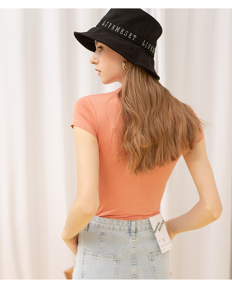 New Fashion Women's O-neck Short Sleeve European and American Compression In Stock for Tops