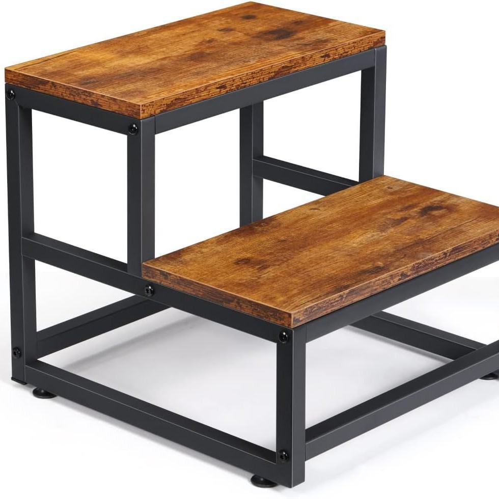 Brown board square tube two-step stool