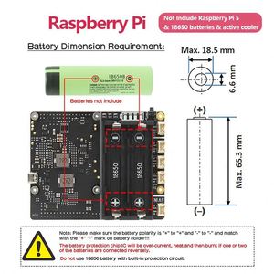 Raspberry Pi 5 18650 USV, X1201 V1.1 Power Management Board mit automatischem Einschalten für Pi 5