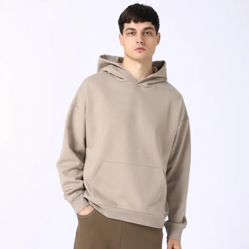 Felpe da uomo Streetwear personalizzate con cappuccio e felpe invernali in cotone pesante oversize con cappuccio Slip-On