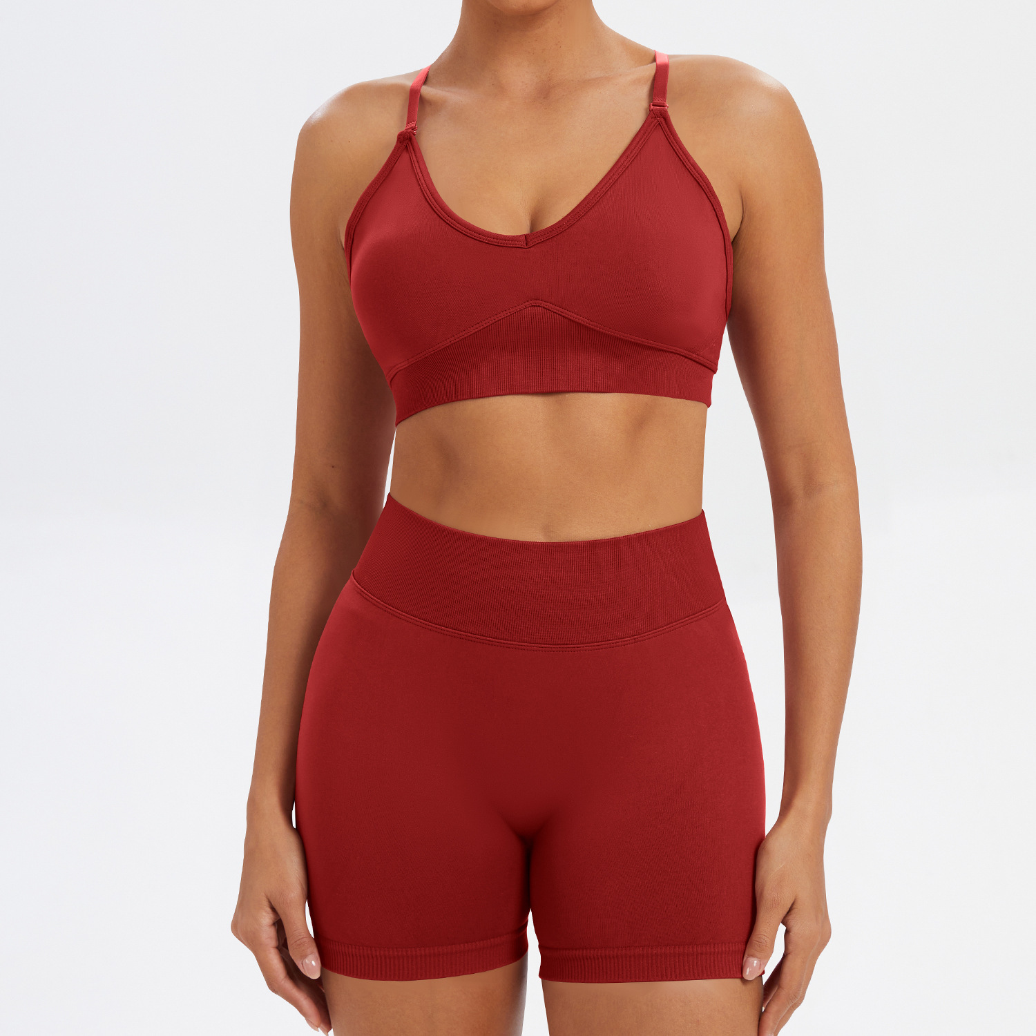 Autumn red-bra and shorts