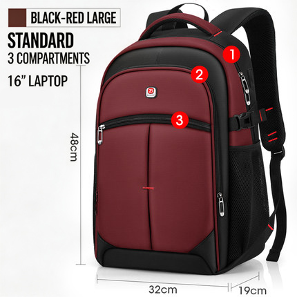 Black+Red large (32*19*48cm)