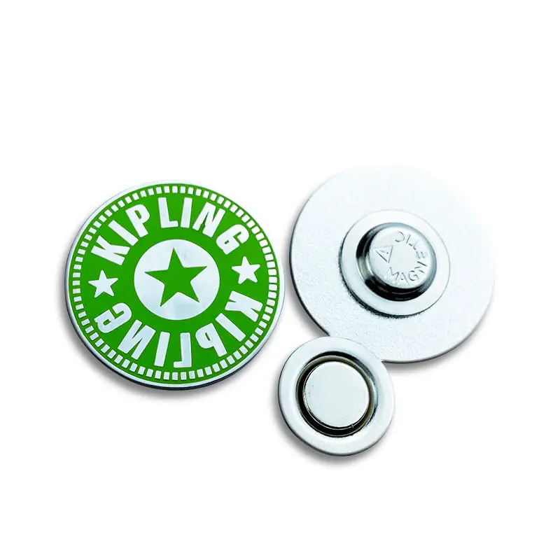 Customized high quality round hard enamel brooch logo design metal magnet brooch