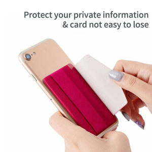 Phổ Slim an toàn Flap Stick-on Ví với đàn hồi điện thoại Grip ID chủ thẻ - Product Image 4