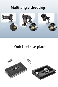 Q20 Toàn Cảnh Tripod <span class=keywords><strong>Head</strong></span> 1/4 Vít 360 Xoay 50Mm Đầu Lớn Gắn Kết 15Kg Nhiệm Vụ Nặng Nề Bóng Di Động Đầu Với Núm Kẹp - Product Image 6