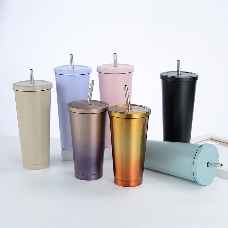 European Quality Stainless Steel Custom Water Bubble Tea Espresso Coffee Vacuum Cup Set