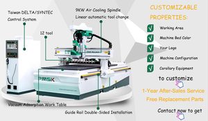 Werks bedarf Holz möbel industrie Nesting Auto Loading Entladen Atc Cnc Router mit 12 Werkzeugen - Product Image 2