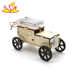 子供のためのおもちゃW04G025 DIY木製人間誘導車モデル科学工学教育 - Product Image 1