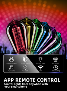 Akıllı led ampül rgb 16 milyon renk değiştirme bombilla rgb ampul uzaktan kumanda aydınlatma süslemeleri edison ampul lamba - Product Image 4
