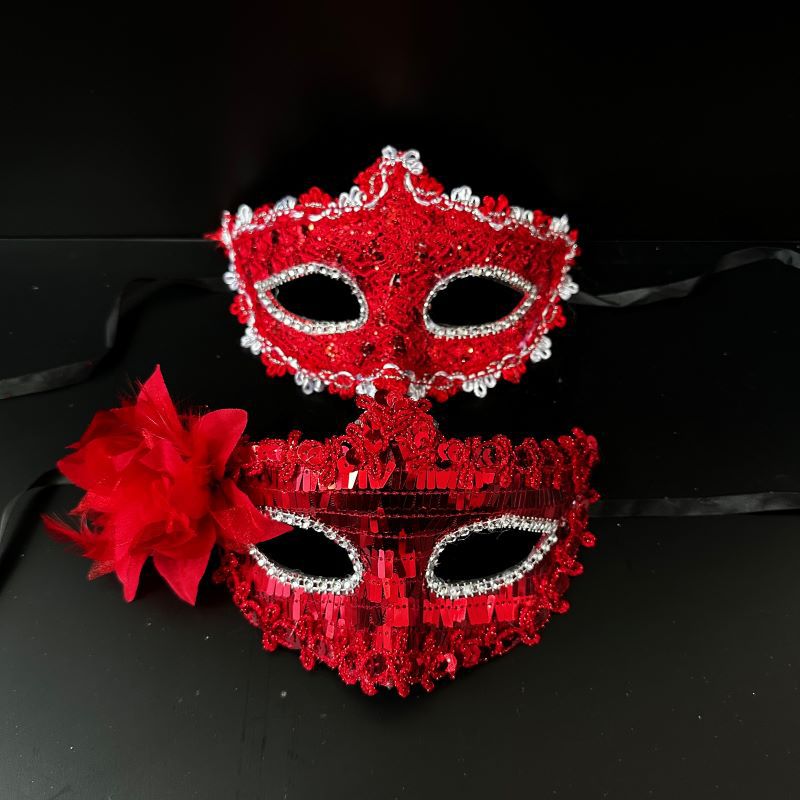 Side flower melon seed sequins + dragon pattern suit (red)