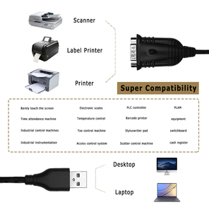 Fabrika toptan USB RS232 adaptörü seri kablo USB 2.0 DB9 erkek 9 Pin FT232 yonga seti ile RS232 dönüştürücü kablosu - Product Image 4
