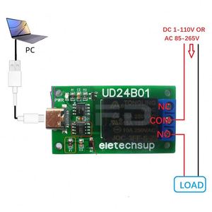 UD24B01 USBリレーボードUD24B01 DC 5V 1CH USBリレーボードPC UARTシリアルポートスイッチTYPE-C USBリレーボード - Product Image 3