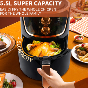 DSP Automatic 5.5L 1800W Nonstick Healthy Oil Free Cooking Air Fryer with <strong>Timer</strong> <strong>and</strong> <strong>Temperature</strong> <strong>Control</strong> - Product Image 3