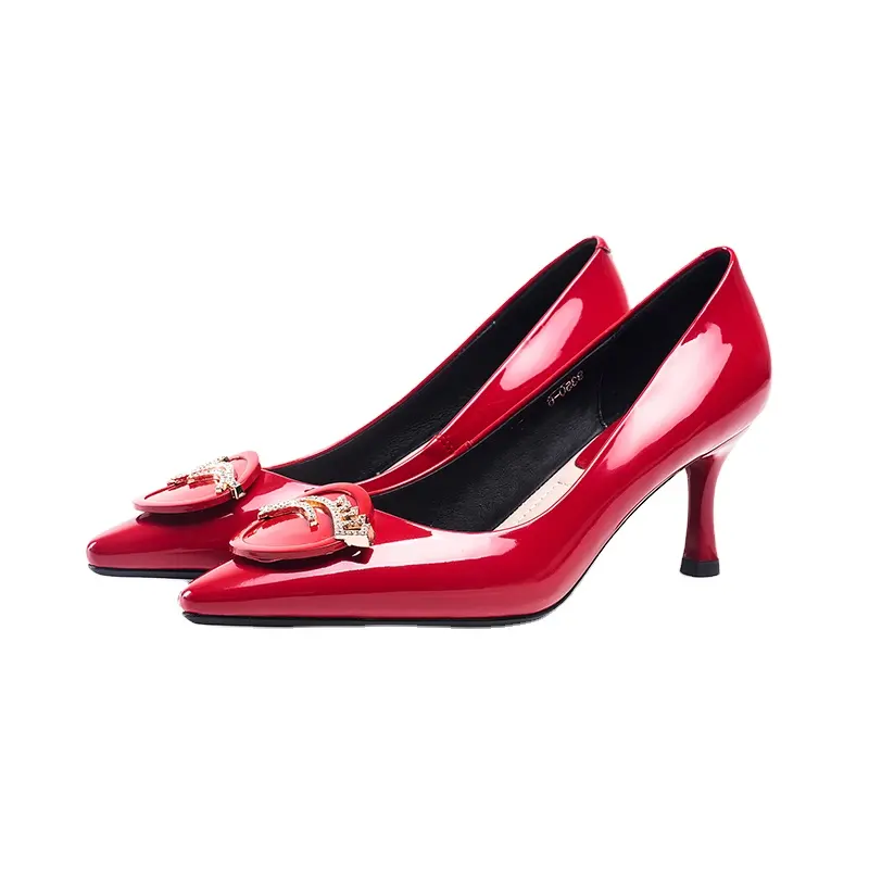 Universe j014 sapatos femininos de salto, com strass, cristais, respiráveis, de alta qualidade, elegantes, vermelho, tamanhos grandes