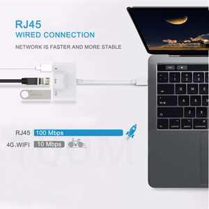 USBC-ネットワークケーブルスリーインワンアダプター100 Mbit/sネットワークポートRJ45-USBCイーサネット、USBポートC充電互換 - Product Image 5