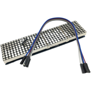 MAX7219 modulo 4 in 1 Array a matrice di punti 5V modulo di controllo blu rosso verde modulo Display a LED con cavo 5P - Product Image 2