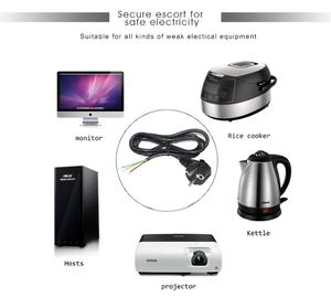 Vde güç kablosu açık uç tipi f-güç Kema Keur uzatma kablosu 220V Cee 7/7 Schuko fiş elektrik bakır tel - Product Image 2