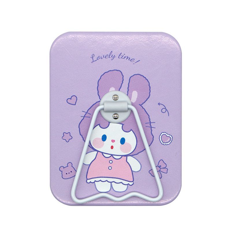 Miroir de table carré - Lapin joyeux violet