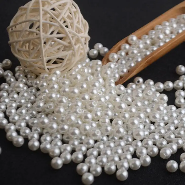 Alta luminosità grado A 500 g/borsa accessori per perle fatti A mano fai da te all'ingrosso imitazione perle sintetiche in ABS con fori Faux Pearl A