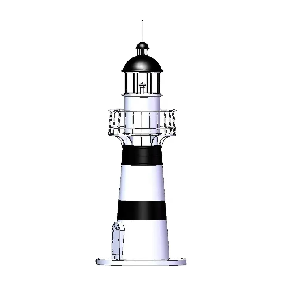 GFRP lighthouse tower beacon with solar powered led lantern for sale