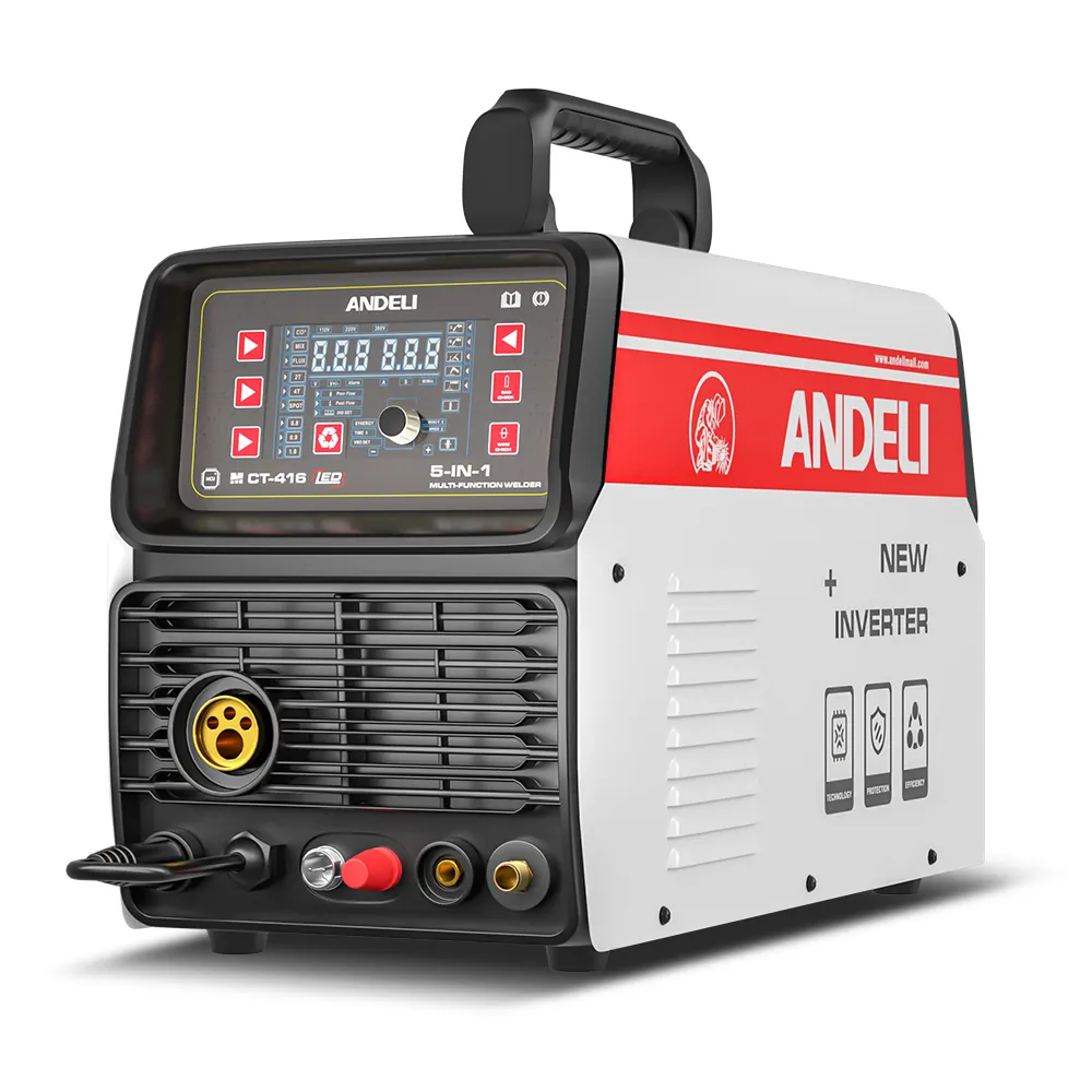 ANDELI 200Amp 110/220V doppia tensione 4 in 1 Flux MIG/Solid Wire/Lift TIG/Stick saldatrice ad arco