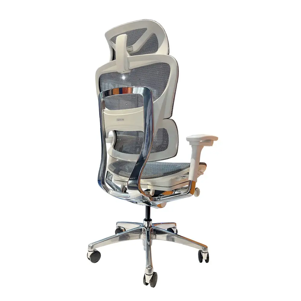 SHUNMAS Branco Back Mesh Tecido Giratório Computer Desk Chair Luxo Ergonômico Escritório Comercial Executivo Cadeiras Com Encosto De Cabeça