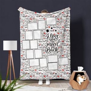 Moon Shape I Love You Print Polyester Fleece Throw Blanket <strong>Sublimation</strong> Blank Camouflage Baby Blankets for Dye <strong>Sublimation</strong>