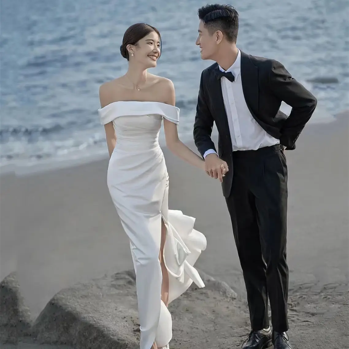 Hot Sale Cheap White Mermaid Wedding Dresses Plus Size Wedding Dresses para Noiva com Split Elegant Mermaid Dress