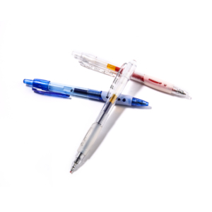 厂家直销透明外壳橡胶握把书写流畅办公学习圆珠笔 - Product Image 2
