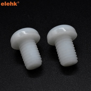Elehk <span class=keywords><strong>3mm</strong></span> 4mm 5mm PA66 poliamid plastik siyah beyaz Pan çapraz yuvarlak başlı vida plastik naylon vida