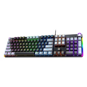 ESGAMING新款桌面多键通用串行总线数字游戏键盘全尺寸104 PBT键帽彩虹背光有线机械键盘 - Product Image 1