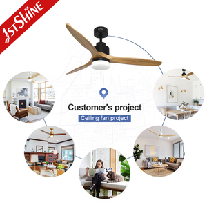 1个stshine吊扇现代oem品牌3个带led灯的木制叶片LED吊扇 - Product Image 5