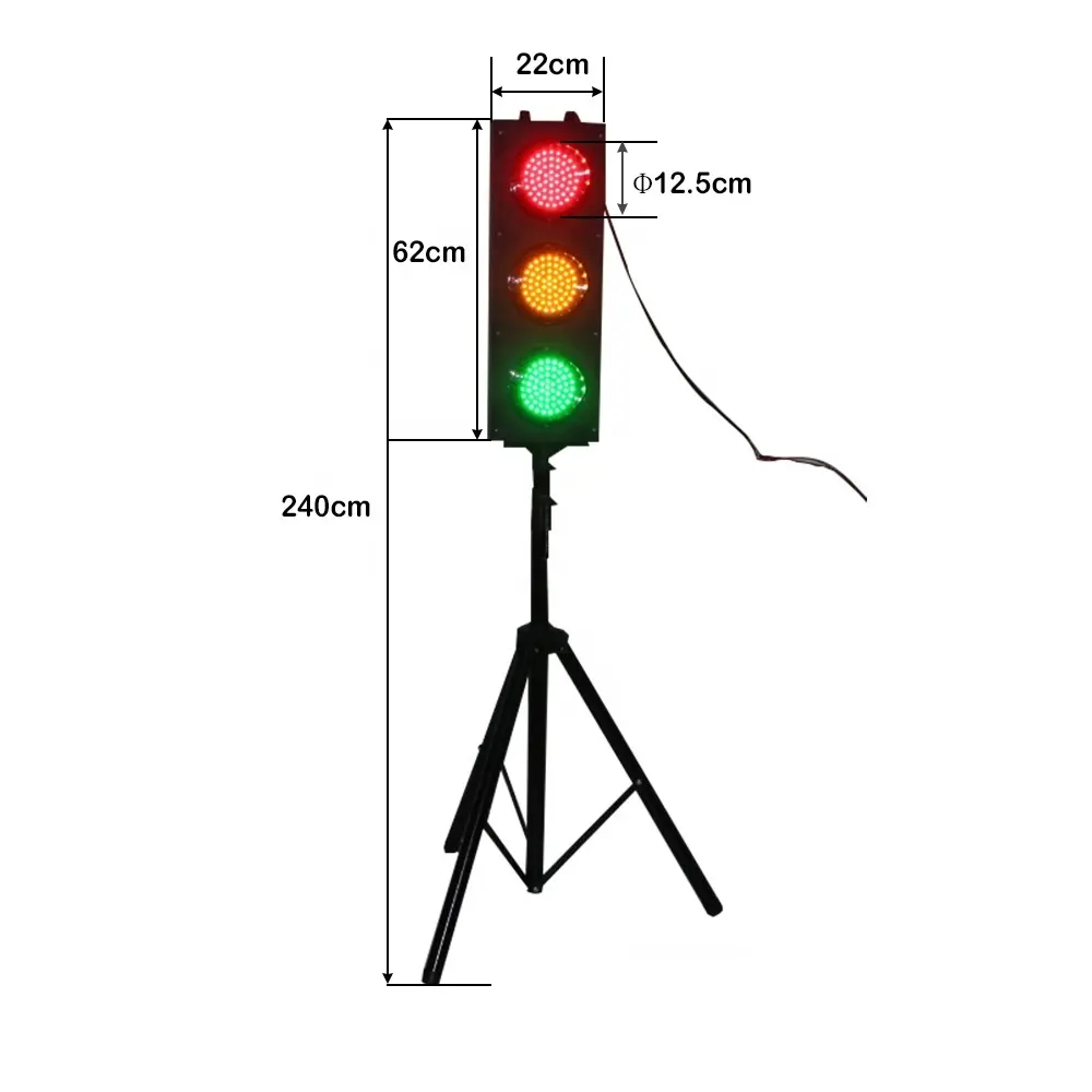Red Yellow Green 12V Crossing High Brightness Intelligent Signal Pedestrian Crossing LED Traffic Light