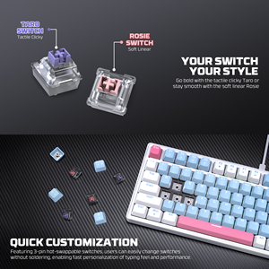 FANTECH MK612 Gaming <strong>Keyboard</strong> Programmable <strong>Mechanical</strong> <strong>Keyboard</strong> ARGB Lighting PC Laptop 83 Keys 75% Layout Gamer Wired <strong>Keyboard</strong> - Product Image 6