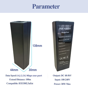 PSE30WG-B30 Watt Leistung Gigabit PoE + Injektor, 1G/2.5G Mbps Ein Port 100 ~ 240VAC PoE Inj ector Ethernet Adapter Plug & Play - Product Image 4