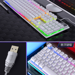 V4-Teclado mecánico táctil para videojuegos, Teclado retroiluminado con cable, Accesorios para ordenador usb, para PC, notebook, ordenador - Product Image 6