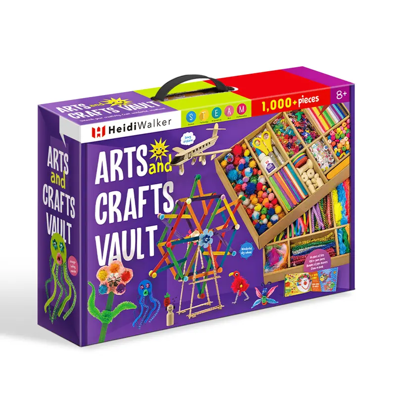 Populaire Kids Speelgoed Kunst En Ambachten Krat Kit 1100 Stuks Bulk Crafting Supplaten Doos Voor Kinderen Kunst, Handwerk En Diy Speelgoed