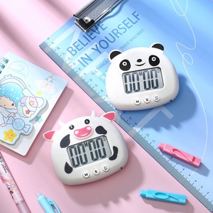 Panda a forma di mucca Timer digitale con schermo LCD per la cucina studio Timer di lavoro con magnete a forma di bovini da latte - Product Image 3