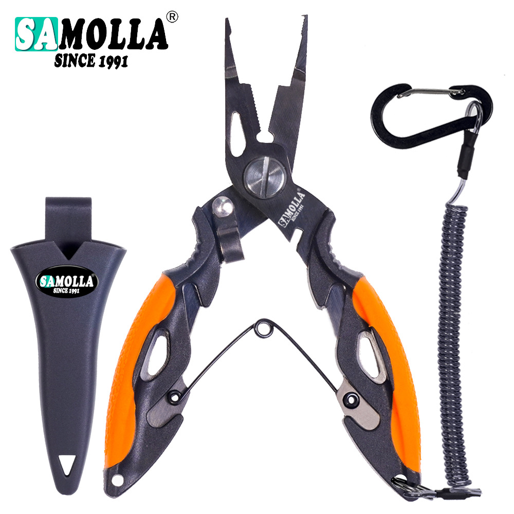 D orange pliers + plastic case + chain.