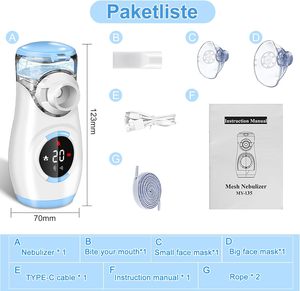Mesin Nebulizador Inhalator jaring pintar, mesin <span class=keywords><strong>Nebulizer</strong></span> Digital portabel untuk dewasa dan anak-anak - Product Image 5