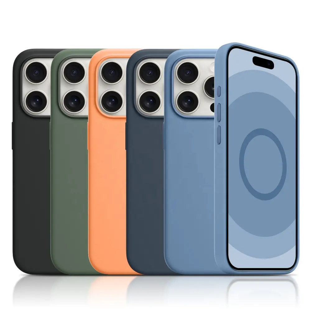 Animatie Siliconen Hoesje 1:1 Originele Magnetische Telefoon Case Voor Iphone 15 15Plus 15 Pro 15Promax