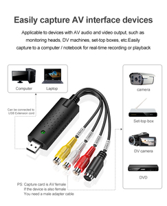 USB 2.0数字格式视频电视DVD VHS音频采集卡3 in 1 VHS到DVD适配器转换器PC PS3 Xbox for Win 7 8 32 - Product Image 3